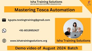 Mastering Tosca Automation – Demo on 10th August 2024 [upl. by Bucher]