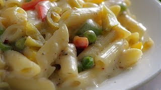 White Sauce pasta వైట్ సాస్ పాస్తా Simple Easy White Sauce Pasta How To Make Pasta In Telugu [upl. by Georgiana]