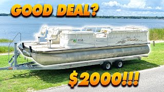 I Bought the BIGGEST and CHEAPEST Pontoon to Rebuild  Episode 1 [upl. by Deanne]