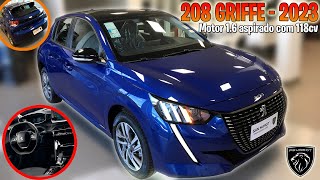 NOVO PEUGEOT 208 GRIFFE 2023 NA COR AZUL QUASAR [upl. by Happ421]