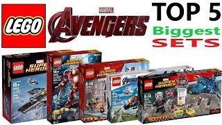 Lego Avengers Top 5 Biggest Sets of all Time  Lego Speed Build Review [upl. by Inaffyt120]