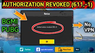 Authorization revoked 6111 Pubg BGMI authorization revoked 611 problem Fix New update ll [upl. by Tacklind509]