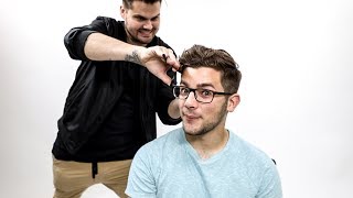 Textured Mens Haircut Tutorial for Thick Wavy Hair  MATT BECK VLOG 110 [upl. by Aiehtela744]