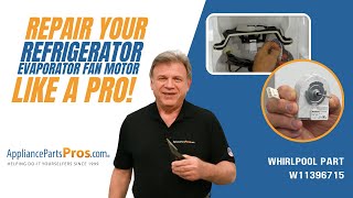 How To Replace WhirlpoolKitchenAidMaytag Refrigerator Evaporator Fan Motor W11396715 [upl. by Anitaf]