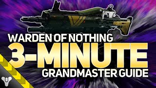 WARDEN of NOTHING FARM  3Minute Grandmaster Guide destiny2 grandmasternightfall [upl. by Dnalloh]