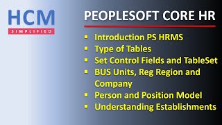 HR Fundamentals  Part 1  PeopleSoft Core HR [upl. by Hamer]