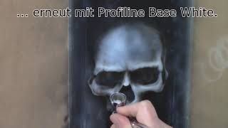 Totenkopf Schablone  Airbrush Videotutorial Anleitung Skull Stencil Candy Paint [upl. by Allistir]