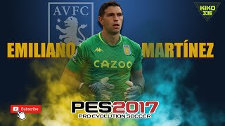 EMILIANO MARTINEZ en PES2017  Editar Cara Equipo y Estadisticas [upl. by Halda]