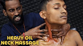 Heavy Oil Neck Massage for Neck Pain Relief  Head Massage amp Neck Cracking  Spine Cracking  ASMR [upl. by Dannel240]