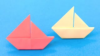 Easy Paper Sail Boat Square Paper  Easy Sticky Note Origami  Boat  Postit Origami Origami Boat [upl. by Hanleigh44]