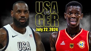 Team USA vs Germany Full Game Highlights  2024 Olympics  July 22 2024 [upl. by Jempty]