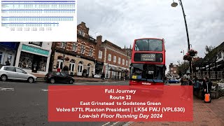 Full Journey  22  East Grinstead to Godstone Green  Volvo B7TL Plaxton  VPL630 LK54 FWJ [upl. by Countess]