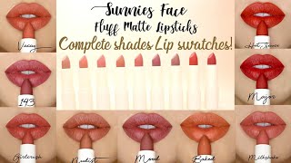 Sunnies Face Fluffmattes Complete Shade Lip Swatch  LUNA [upl. by Htezil]