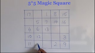 How to Construct a 55 Magic Square  Magic Square Using Easy Rules  mathchapters [upl. by Sarkaria]