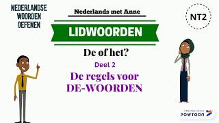 Lidwoorden De of het Deel 2 regels voor de woorden Nederlands leren NT2 A1Dutch beginners [upl. by Aneet]