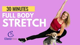 30 Minute Full Body Stretch  Home Total body Stretch Routine  CdornerFitness [upl. by Droffig]