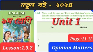 Class 9 English Unit 1 Lesson 132 । Opinion Matters Class 9 English new book 2024 [upl. by Brenda]