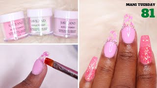 ACRYLIC NAILS TUTORIAL USING SAVILAND ACRYLIC POWDERS  Nail Tutorial  MANI TUESDAY  Dip Nails [upl. by Sezen838]