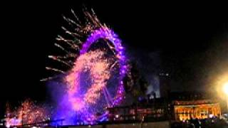 NEW YEAR LONDON EYE FIREWORKS [upl. by Decato]