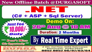 NET C  ASP  Sql Server Offline Training  DURGASOFT [upl. by Ahsiniuq390]