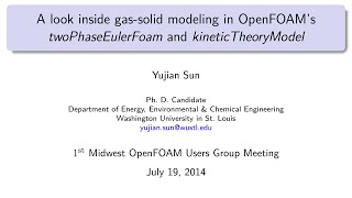 A look inside gassolid modelling in OpenFOAMs twoPhaseEulerFoam and kineticTheoryModels [upl. by Htebazie]