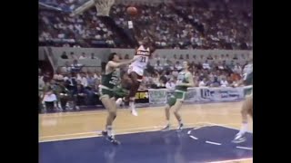 Dominique Wilkins Tests Out the Eurostep in the 80s [upl. by Ailat]