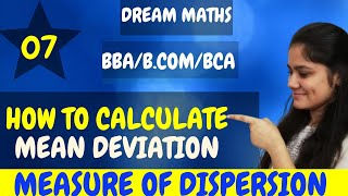 Introduction to mean DeviationDiscrete seriesMeasure of DispersionBBA MathsBCA MathsBCOM Maths [upl. by Jereld]