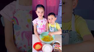 Children make delicious banana Nutella brioche shorts cooking viral trending kids shortsfeeds [upl. by Marilyn]