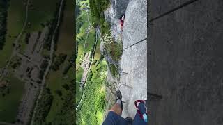 😱 Amazing via ferrata in Lauterbrunnen  Switzerland 🇨🇭 [upl. by Aidahs]