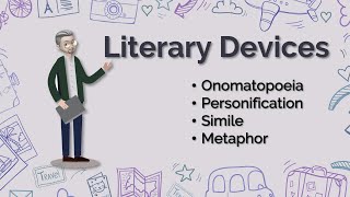 ESL  Literary Devices Onomatopoeia Personification Simile and Metaphor [upl. by Peria512]