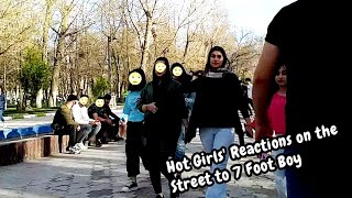 Hot Girls Reactions on the Street to 7 Foot Boy couples tall tallfamily [upl. by Darlleen]