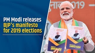 PM Modi releases BJPs manifesto for 2019 elections [upl. by Adnuahsar701]