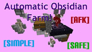 Automatic AFK Obsidian Farm 9sec SAFE SIMPLE 18 Vanilla Survival  Rays Works [upl. by Aihsenot610]