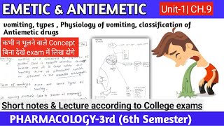 Emetics amp Antiemetics Drugs Physiology of Vomiting Classification  Ch8 Unit1 PharmacologyIII [upl. by Maximo776]