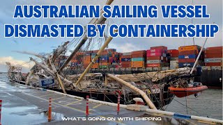 Sail Training Ship Leeuwin Struck by Maersk Shekou in the Port of Fremantle August 30 2024 [upl. by Odradlig805]