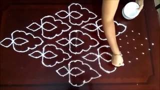 Simple Deepalu kolam 121 middle dots  chukkala muggulu with dots rangoli design [upl. by Vasyuta980]