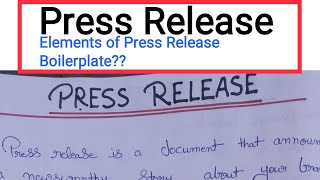 What Is Press Release In Business Communication Important Elements Of Press Release [upl. by Yenoh]