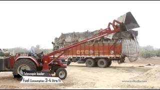 Bull Telescopic loader on Mahindra loading husk [upl. by Angelo718]