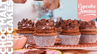 How To Make The Ultimate Chocolate Malt Cupcake Recipe  Cupcake Jemma [upl. by Melborn]