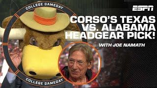 Lee Corsos headgear pick for Texas vs Alabama with Joe Namath  College GameDay [upl. by Elsbeth122]