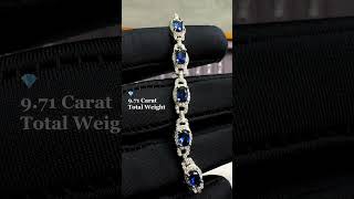 💙✨ Stunning 971Cttw Blue Sapphire Tennis Bracelet in 925 Sterling Silver  Gem Stone King Jewelry [upl. by Laure]