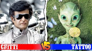 Chitti Robo 🤖 vs Tattoo Alien 👽 Who is Powerful character [upl. by Leba]