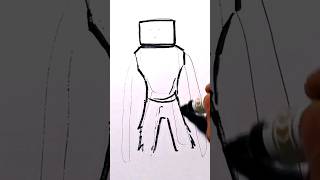 stickman to TITAN TV man upgrade speed drawing shorts [upl. by Ilera165]