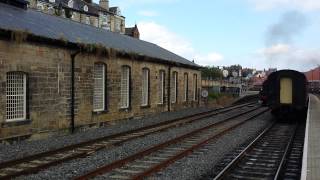 NYMR Steam Locomotive no 76079 at Whitby [upl. by Obara919]