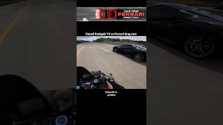 Ducati panigale V4 vs Ferrari drag race shorts rider viral [upl. by Minne435]