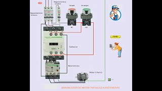 Arrancador de motor trifásico a botoneras 220V [upl. by Agnella]