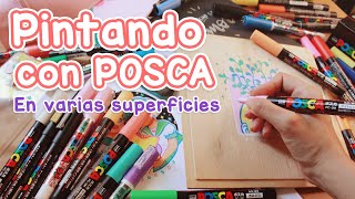 Pintando con POSCA en varias superficies ¿Funcionan 😮  REVIEW y más [upl. by Rolecnahc]