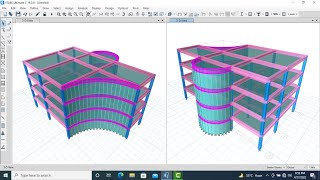 Curved Shaped Floor and Frame in ETABS  Curved Floors Modeling [upl. by Nyvlem806]