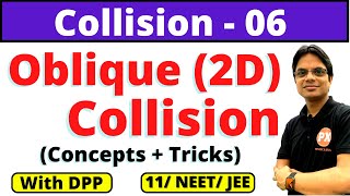 Collision Class 11 Physics Ch6  L6  Oblique Collision  Inelastic Collision in Two Dimension [upl. by Fiorenza]