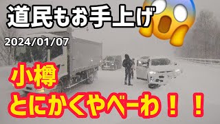 【小樽】路肩にダイブ車両が続出😱ホワイトアウトはとにかくやべーわ！！ [upl. by Elram]